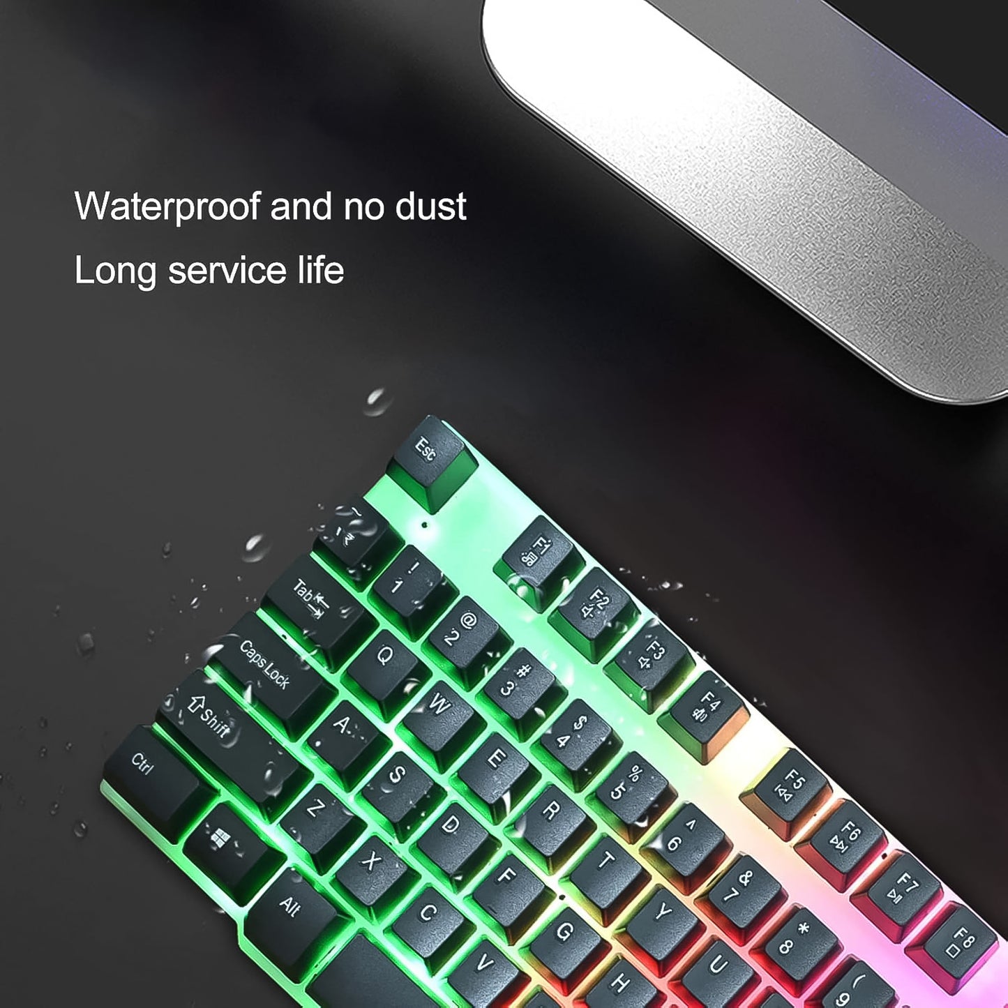 104 Key Colorful Lighting Keyboard and Mouse Set – USB Wired Backlit Gaming Combo (2 Pc Set)