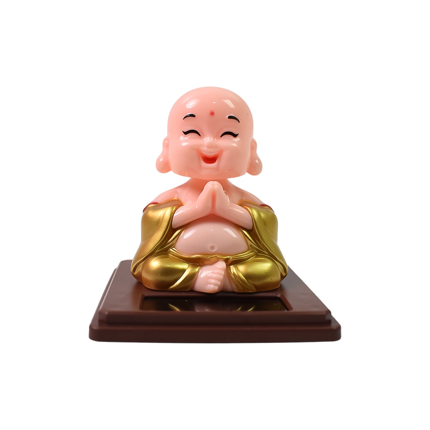Solar Power Moving Head Buddha Statue Car Ornament (1 Pc Mix Color)