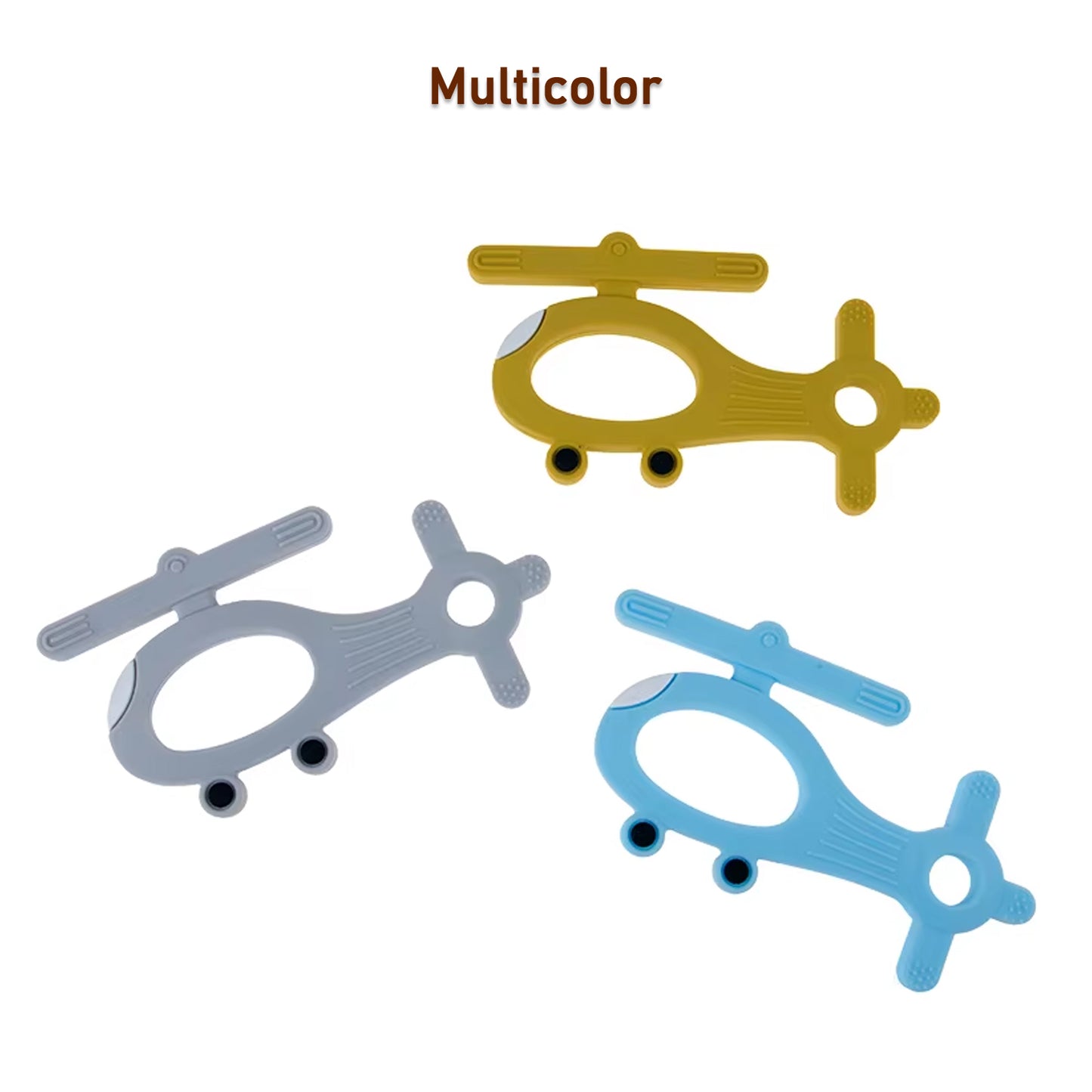 Silicone Helicopter Shape Teether For Baby (1 Pc Mix Color)