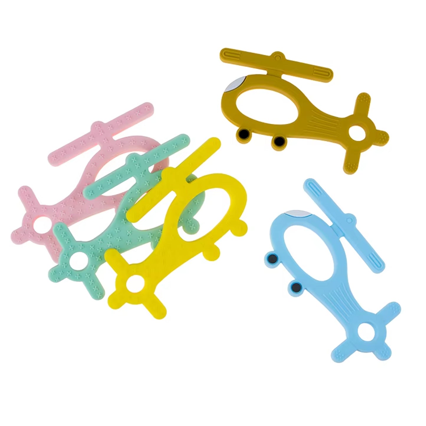 Silicone Helicopter Shape Teether For Baby (1 Pc Mix Color)