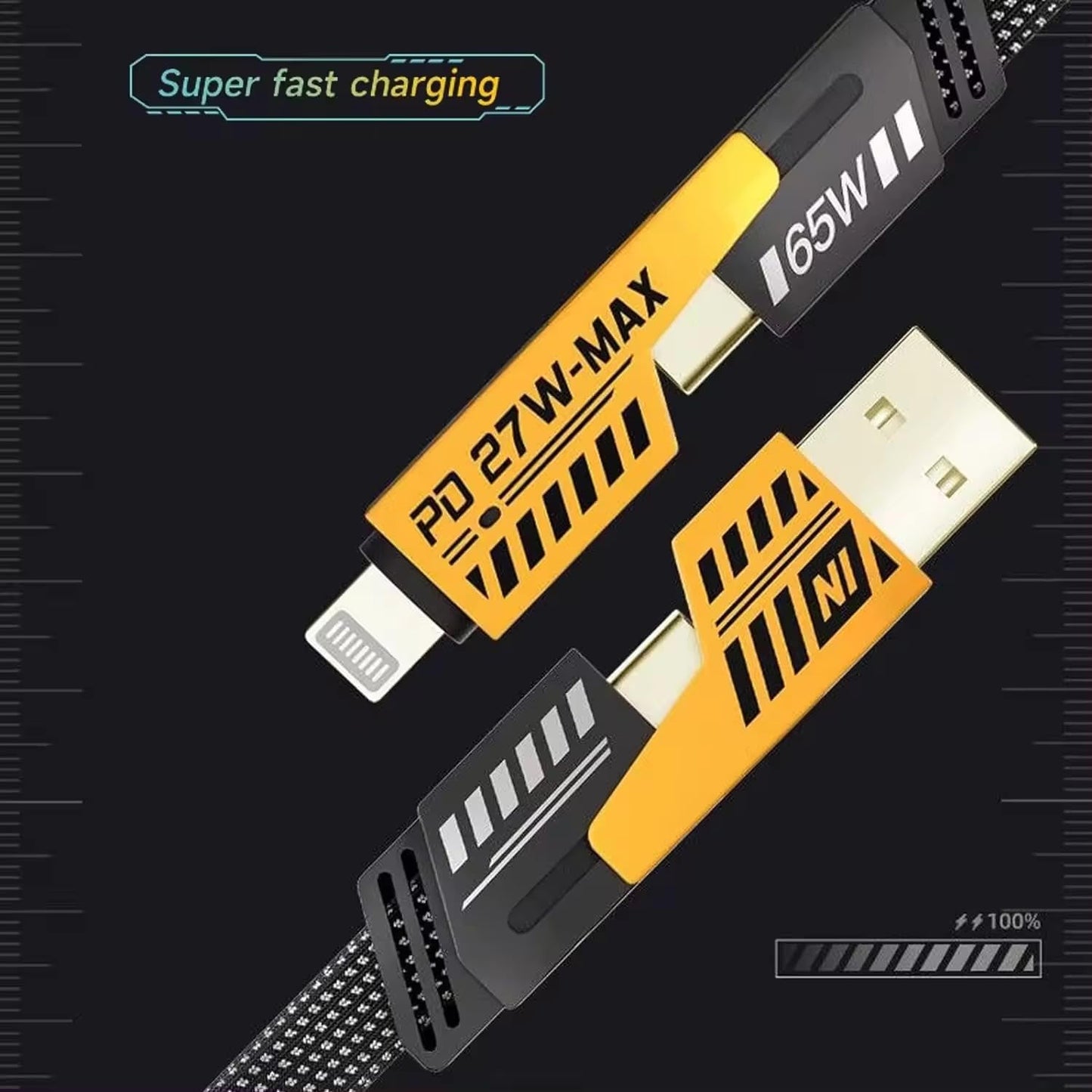 4 In 1 Fast Charging Cable (1 Pc Loose)