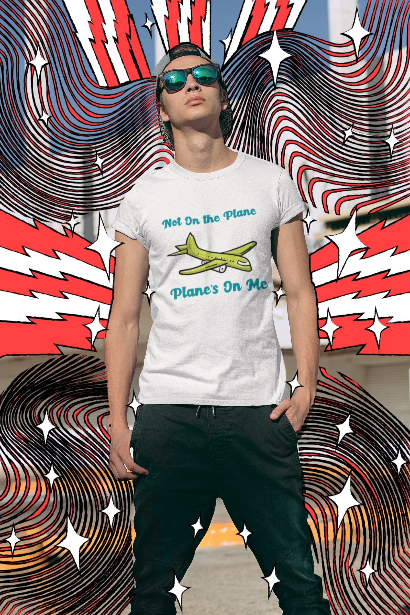 Male Classic Crewneck T-Shirt "Not on the Plane, Plane on Me"